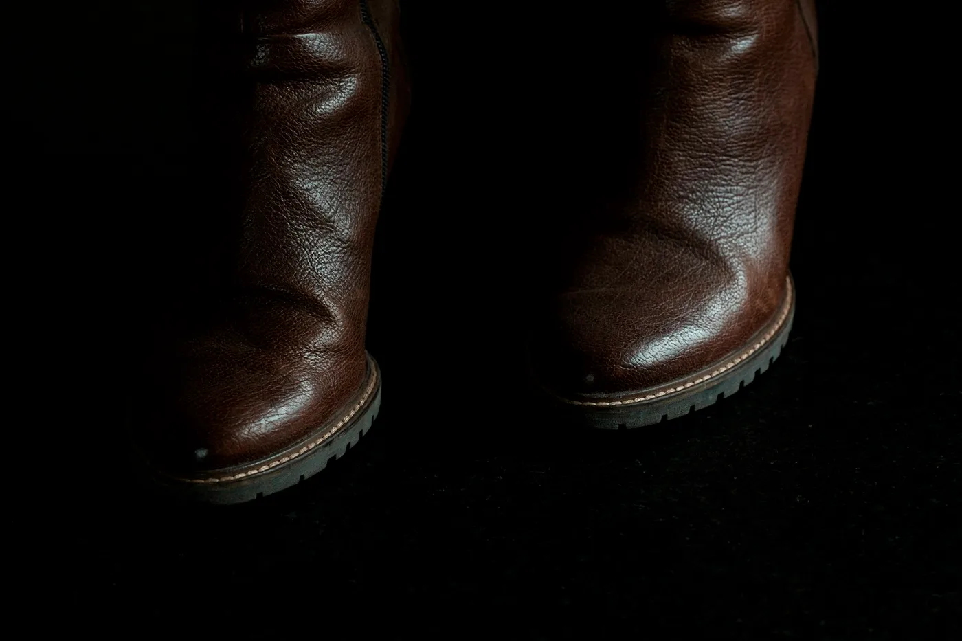 Knee-High Smooth Leather Boots No.05